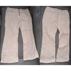 We the Free Liv Printed Boho Cropped Flared Pants In Ivory Size 29